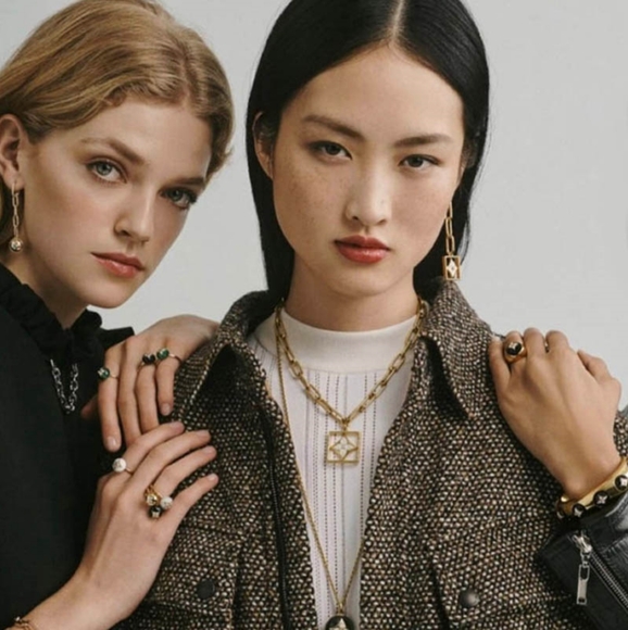 Four-leaf clover 18k vintage long earrings - Picture 4 of 4